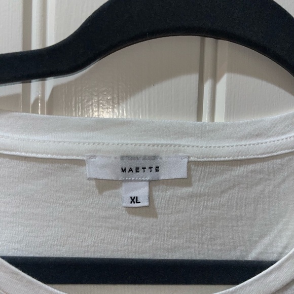 Maette Smocked and Ruffled White T-Shirt Blouse - Picture 2 of 5